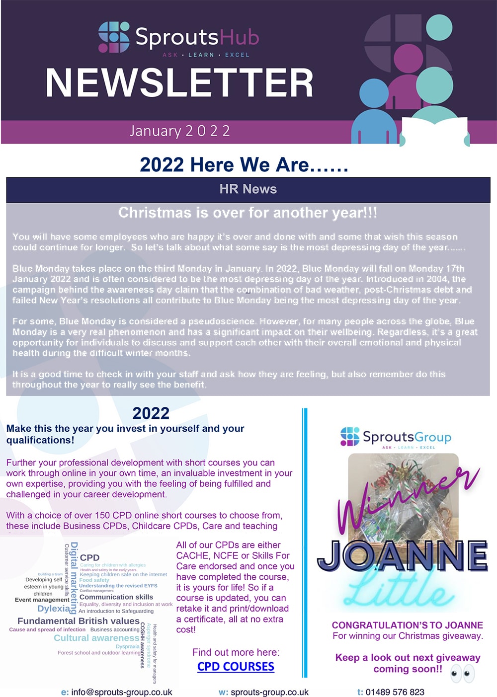 Sprouts Group Newsletter Jan 2022